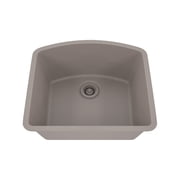 23 x 21 Quartz Kitchen Sink, Single Bowl Sink, D-Shaped Sink, Drop-in Sink, Undermount Sink, Granite Kitchen Sink, Galaxy Concrete Kitchen Sink by Lexicon Platinum LP-2321D-C-SO