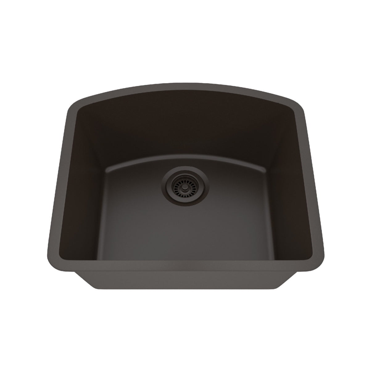 23" x 21" Quartz Kitchen Sink, Single Bowl Sink, D-Shaped Sink, Drop-in