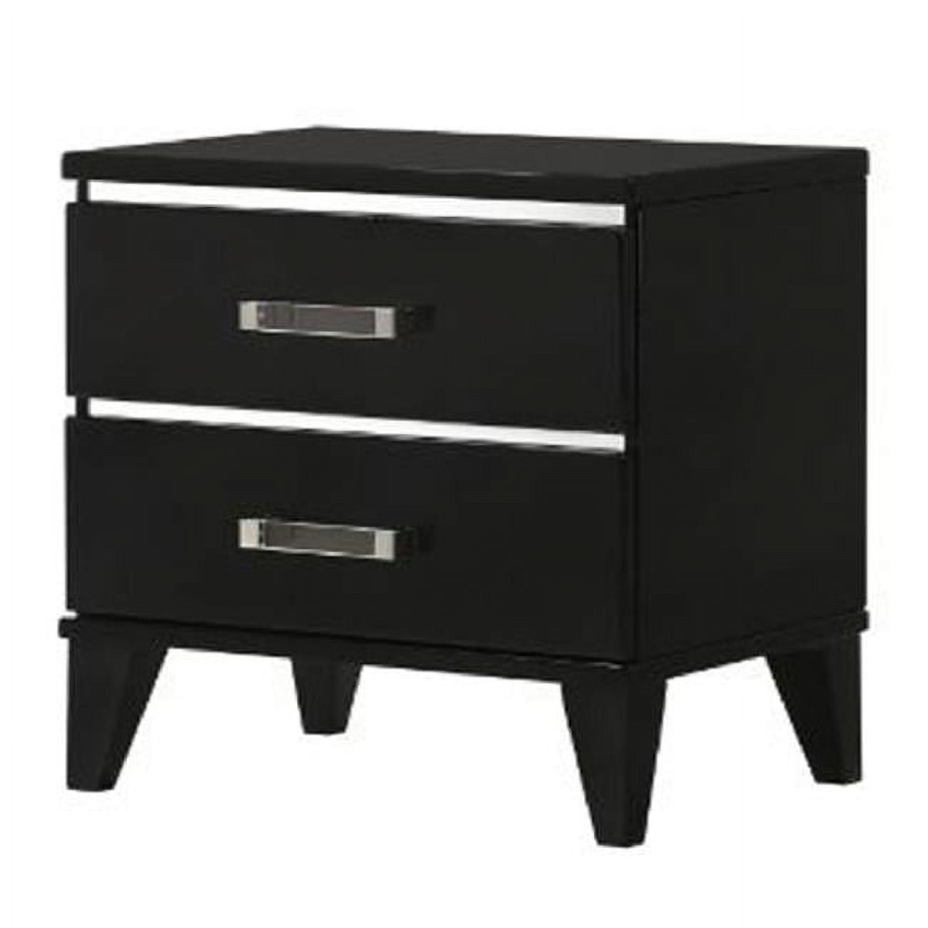 23 X 23 X 16 In Nightstand With 2 Drawers Metal Trim Black 23 x 23 x 16 in nightstand with 2 drawers metal trim black