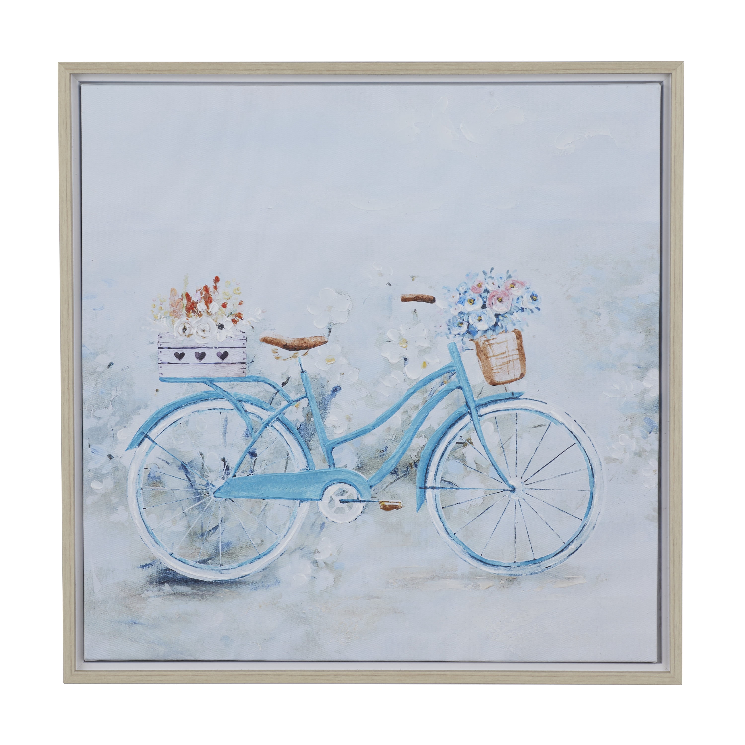 23" x 24" Bike Framed Wall Art with Tan Frame, by DecMode