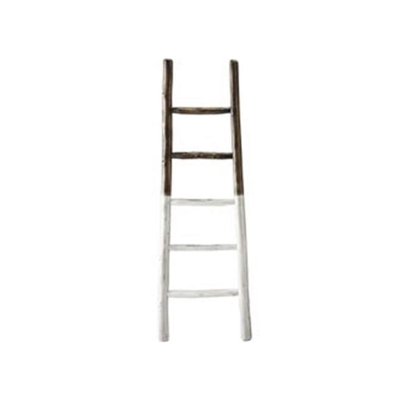 23 x 24 x 3 in. Millie Blanket Ladder - Distressed French Roast & White