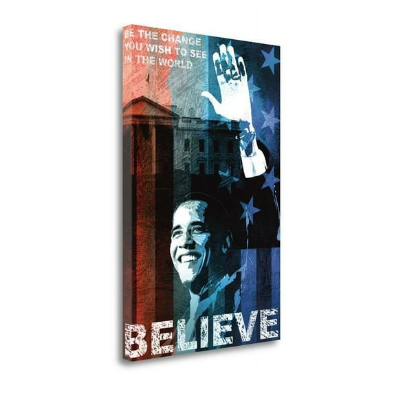23" x 34" Believe by Keith Mallett - Wall Art Print on Canvas Fabric Multi-Color