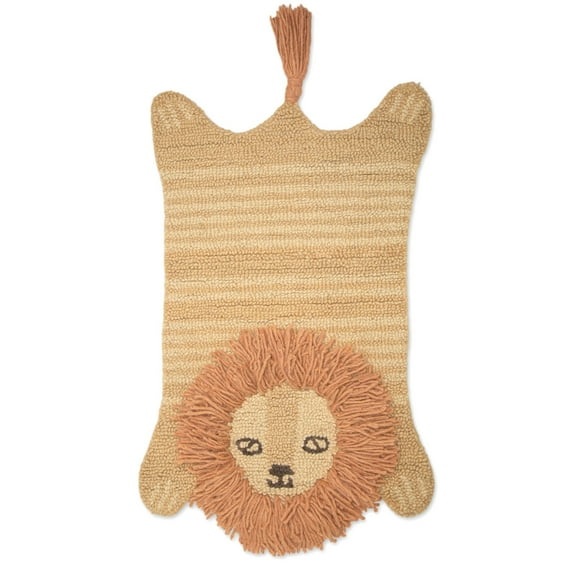 23" x 36" Hand-Tufted Wool Animal Shape Rug - Lion