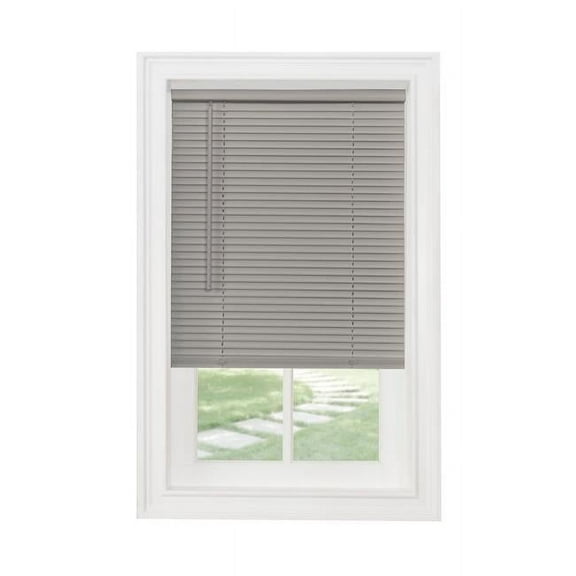 23 x 64 in. GII Morningstar Cordless Light Filtering Vinyl Mini Blinds with 1 in. Slats, Grey