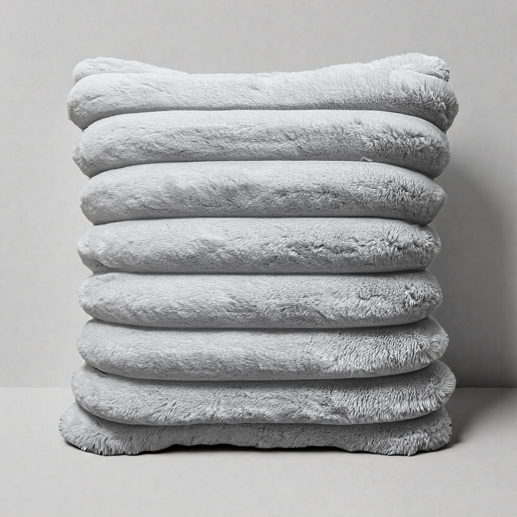 23"x23" Thick Plush Faux Fur Shag Shaggy Throw Pillow Fluffy Soft Luxury Solid Color Geometric Decorative Cushion Cover And Inserts Included