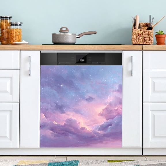 23"x26" Dishwasher Magnetic Refrigerator Magnet Cover Sticker Home Decorative Cotton Candy Dawn Sky