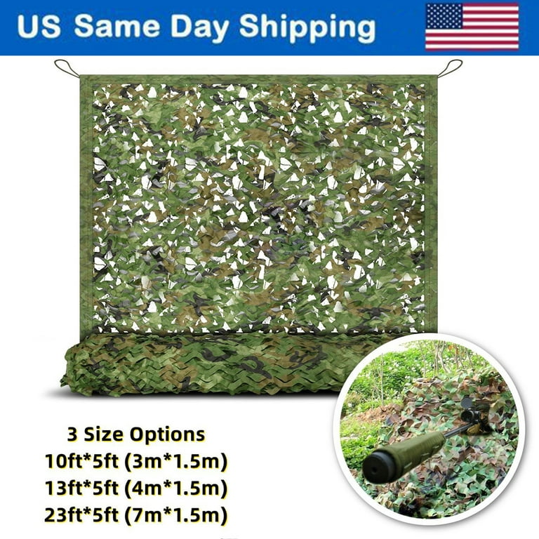 23'x5' - Camo Netting,Camouflage Net, Bulk Roll, Mesh, Cover, Blind for  Hunting, Decoration, Sun Shade, Party, Camping, Outdoor with Carrying Bag