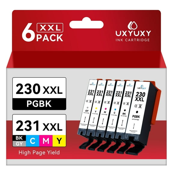 230 231 Ink Cartridge Replacement for Canon PGI-230 CLI-231 Ink Cartridges to use with PIXMA TS8820 Printer (6 Pack)