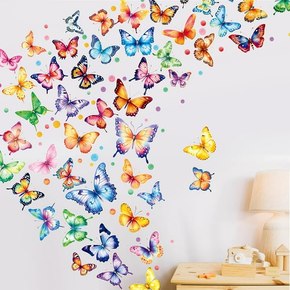 230+ PCS Large Butterfly Wall Decals, Self-Adhesive Vinyl Butterfly ...