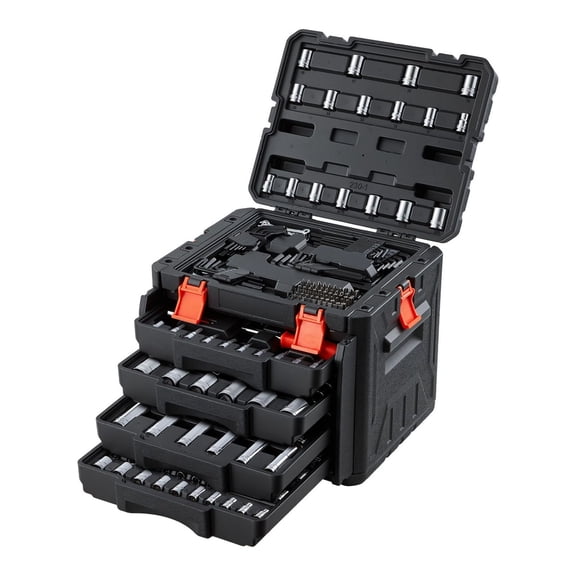 230-Piece Mechanic Tool Set - 1/4", 3/8", 1/2" Drive Socket Set - SAE & Metric - Wrenches, Bits, Automotive Repair Tool Kit with Storage Case