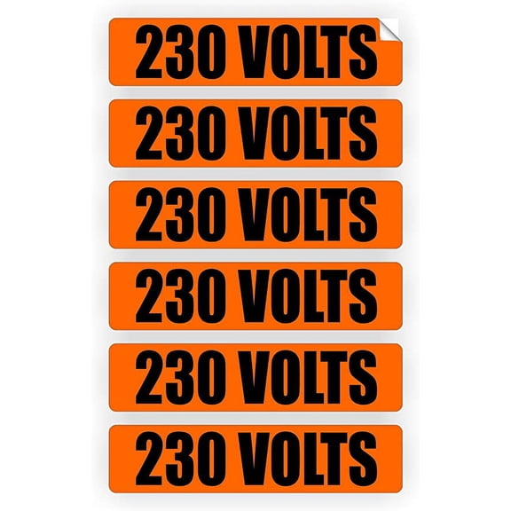 230 Volts Voltage & Conduit Markers | Stickers | Decals | Labels Electrical 6x | Each Decal Measures 3/4" x 3-1/4"