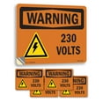 thumbnail image 1 of 230 Volts With Symbol OSHA WARNING Vinyl Decal Label 10 Inch x 7 Inch - 5 Pack, 1 of 6