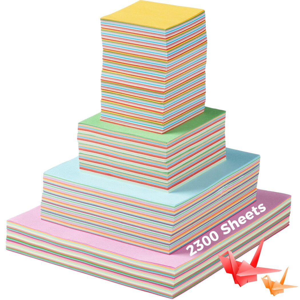 2300 Sheets Origami Paper, Double Sided Color Paper Cardstock for DIY