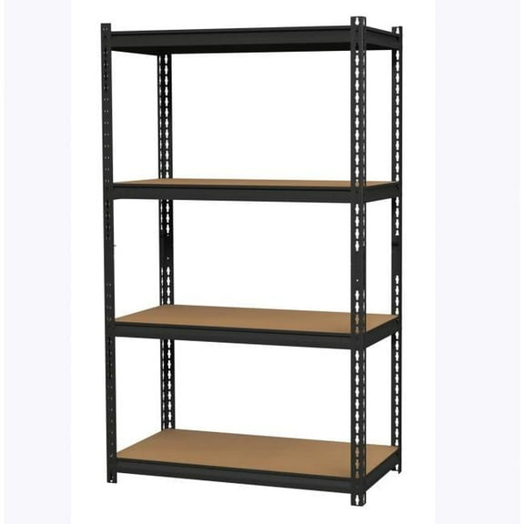 2300 lbs Riveted Steel Shelving, Black - 36 x 18 x 60 in.