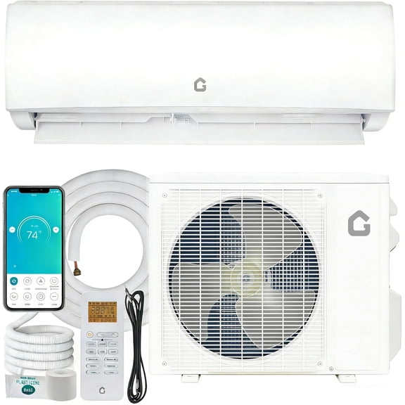 23000 BTU Mini Split AC & Heat Pump, 230v Energy Efficient Wall-Mounted Ductless Air Conditioner with WiFi Control, r32 Eco-Friendly Refrigerant, Cools/Heats Up to 1500 Sq.Ft, Quiet Operation