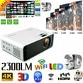 thumbnail image 1 of 23000LM LED Smart Home Theater Projector 4K Wifi BT 1080p HD 3D Home Video, 1 of 7