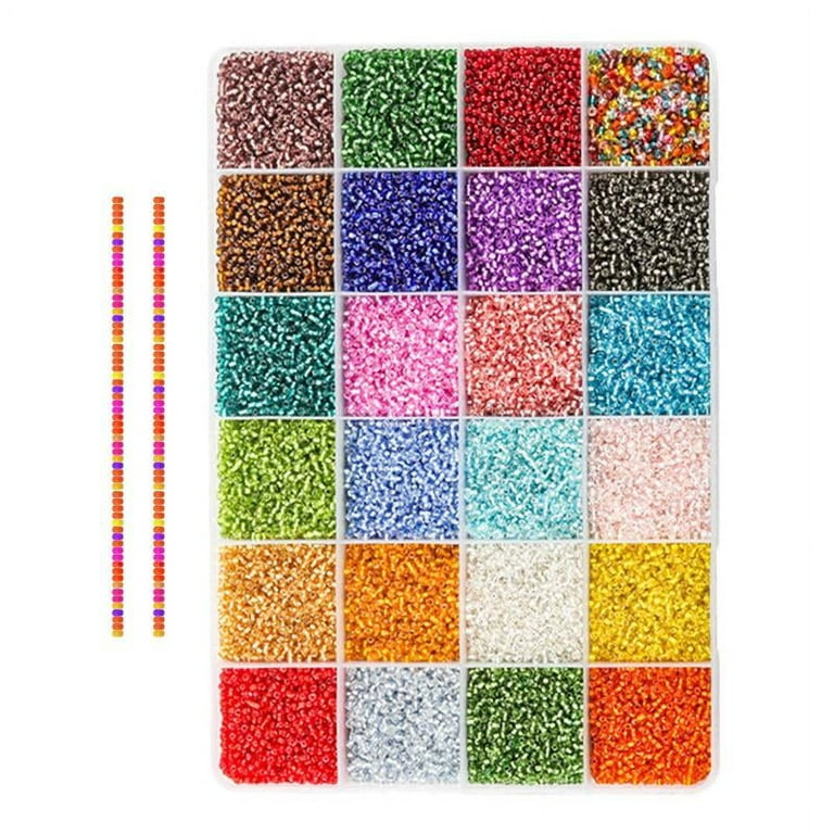 7200pcs/Box 3mm Seed Glass Beads for Jewelry Making Mini Spacer Beads Loose  Beads Craft Small Glass Seed Beads for DIY Bracelet Earrings Necklace Rings