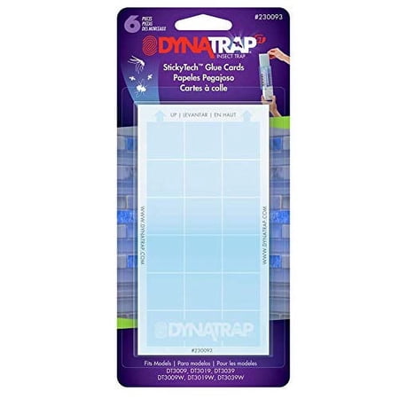 230093 Replacement StickyTech Glue Cards for Flylight Indoor Plug-In Fly and Flying Insects Trap for Indoor DynaTrap Models DT3009 and DT3019 - 6 Pack