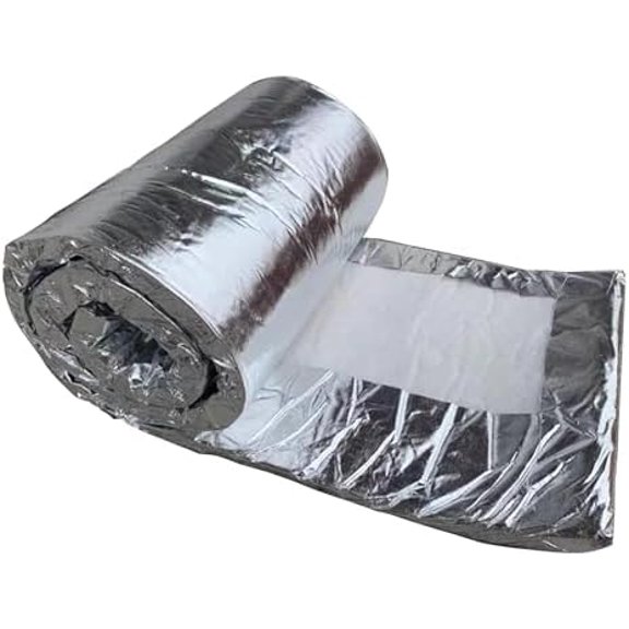 2300F Fireproof Insulation Blanket High Temperature Ceramic Fiber Insulation Baffles Foil Backed Heat Shield Blanket 24" x 49.2' for Pizza Oven Stoves, Kilns, Forges, Pipes Insulation