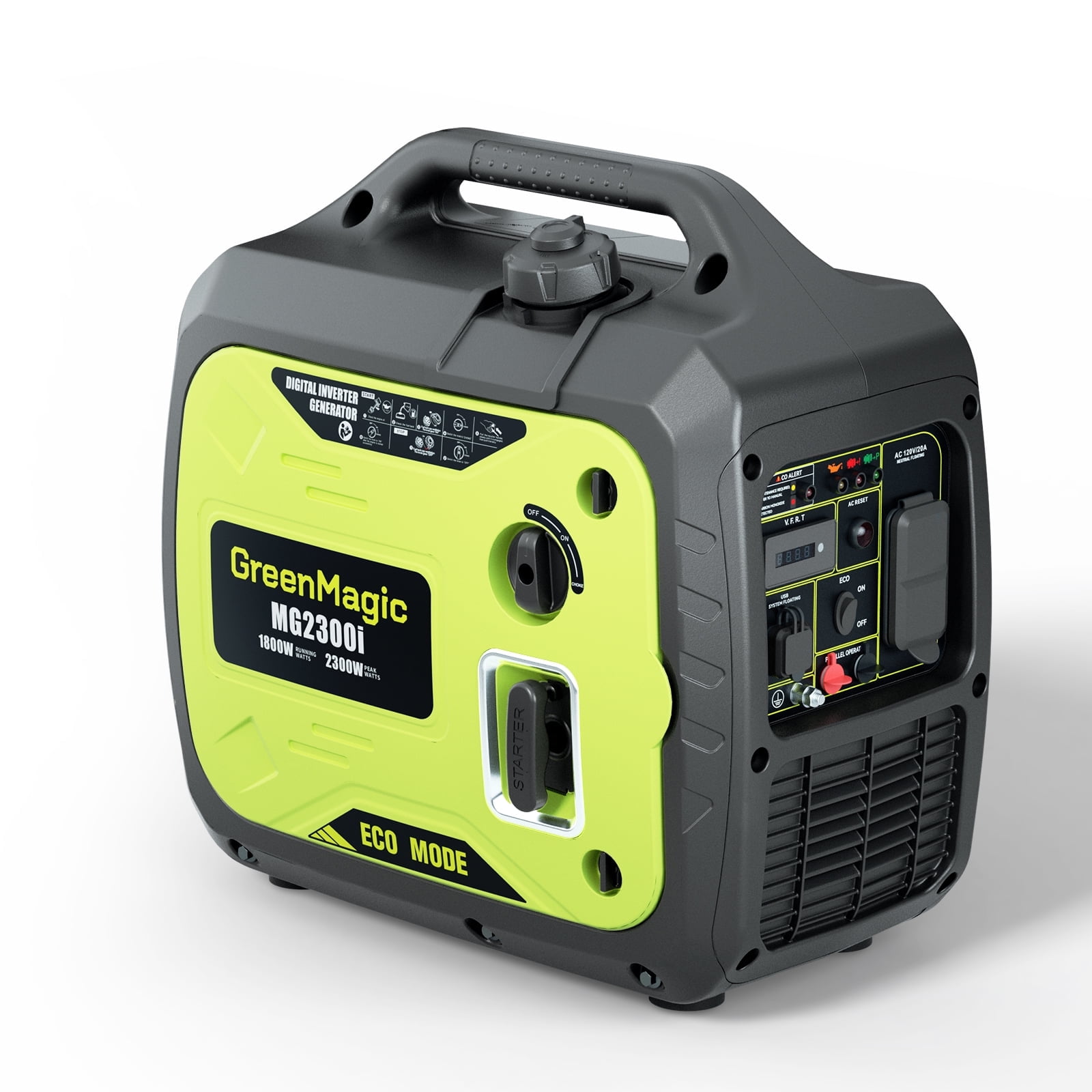 GreenMagic 2300W Portable Inverter Generator, Super Quiet Gasoline Quiet Generator for RV, Camping, Home Backup, Emergency Power