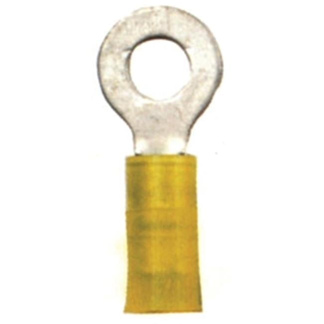 230225 12-10 gauge Nylon Insulated Ring Terminals, Yellow - Pack of 4