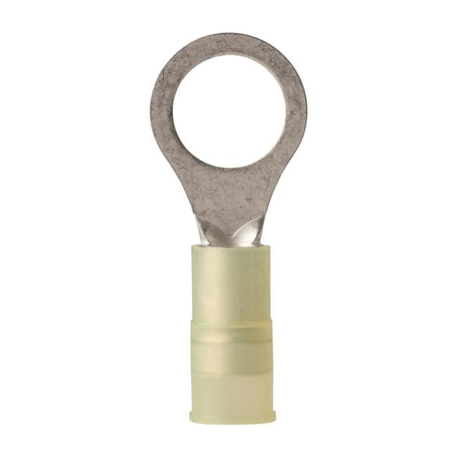 230226 12-10 gauge Nylon Insulated Ring Terminals - Yellow - Pack of 4