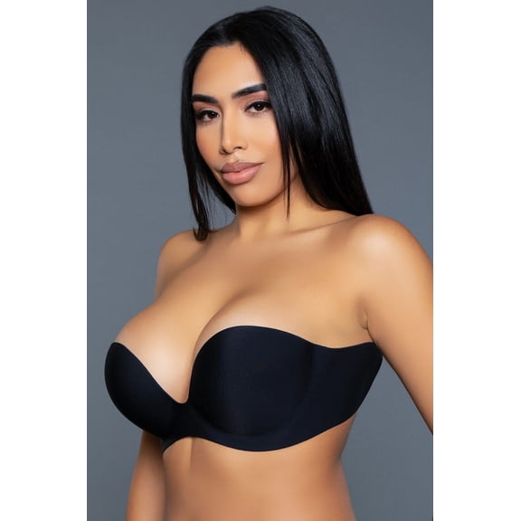 BeWicked 2305-BLK-C Barely Even There Adhesive Bra for Women, Black - Size C