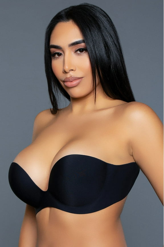 BeWicked 2305-BLK-C Barely Even There Adhesive Bra for Women, Black - Size C