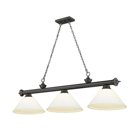 Z-Lite Cordon 3 Light Billiard, Steel Frame, Matte Opal Shade Color