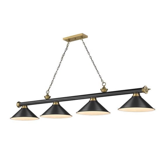 2306-4MB-RB-MB15-Z-Lite-Cordon - 4 Light Billiard In Traditional and Classical Style-14 Inches Tall and 14 Inches Wide