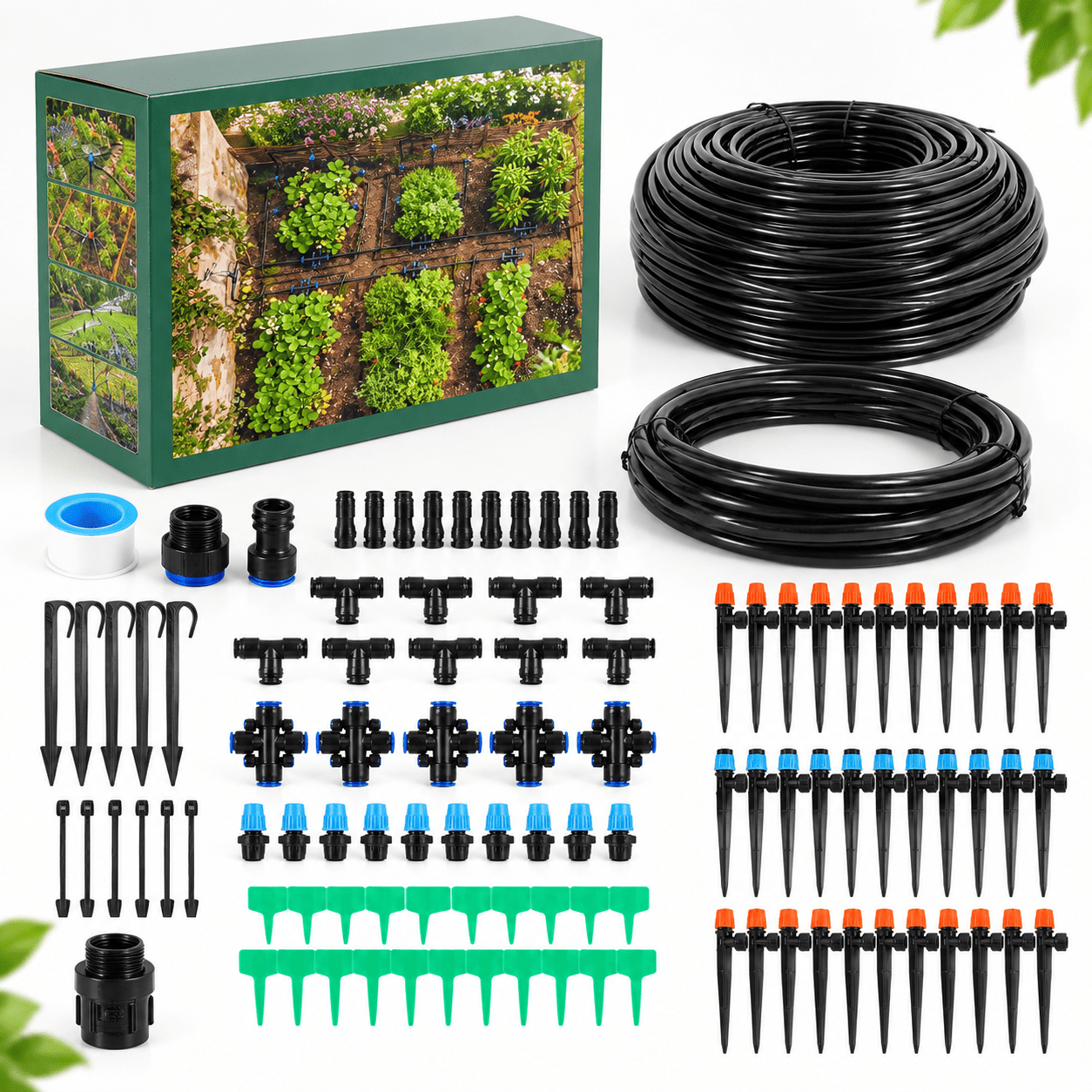230FT Drip Irrigation System Garden Watering Kit For Gardens Potted ...