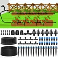 thumbnail image 1 of 230FT Drip Irrigation System,Quick Connector Garden Watering System Automatic Sprinkler System Kit for Lawn Raised Bed Greenhouse Plant Watering System with 1/4'' Tubing,Drip Emitters,Connectors 33FT, 1 of 5