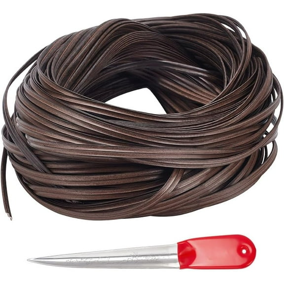 230FT Plastic Woven Material with Weaving Tool Wicker Repair Kit 0.9inch Black Repair Rattan for Fixing Furniture Weaving Chairs Baskets 1.1lb