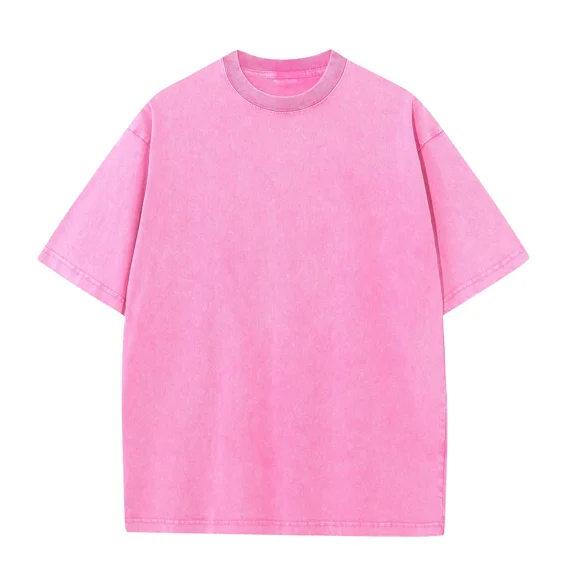 230G Cotton American Large Size T Shirts Men Summer Vintage Clothes Washed Tees Casual Short Sleeve Basic Male Tops