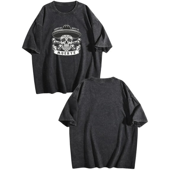 230GSM Heavyweight Washed Vintage T-Shirt | Distressed Unisex Streetwear | Anime & Graphic Tees (Black)