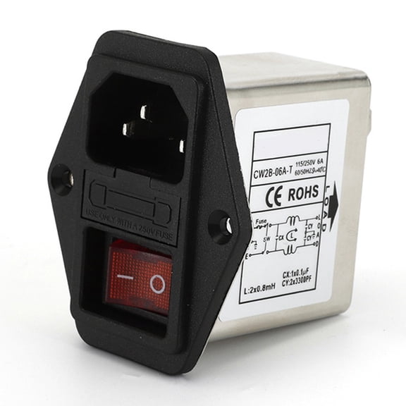 230V Power Filter For Emi Communication And Audio Equipment Cw2B With Fuse Anti Interference Module For Industrial Applications