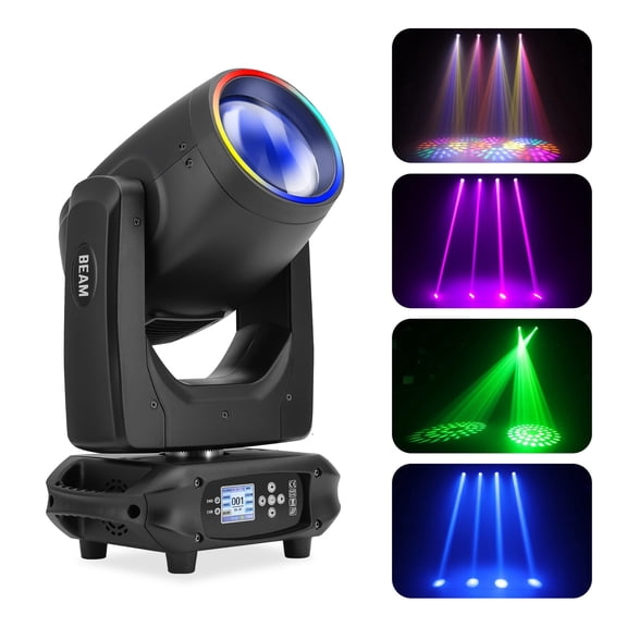 230W moving head light with halo, DMX 512 wash light with strobe and voice control, suitable for KTV, parties, weddings, nightclubs, discos, bars, and live performances