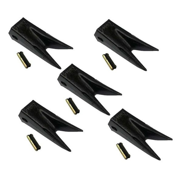 230WT Twin Tiger Bucket Teeth +23P Flex Pins, 23 230 Series 230WT Bobcat Bucket Teeth Replacement for Backhoe Mini Excavator Bucket Replacement for Hensley Excavator- 5 Pack