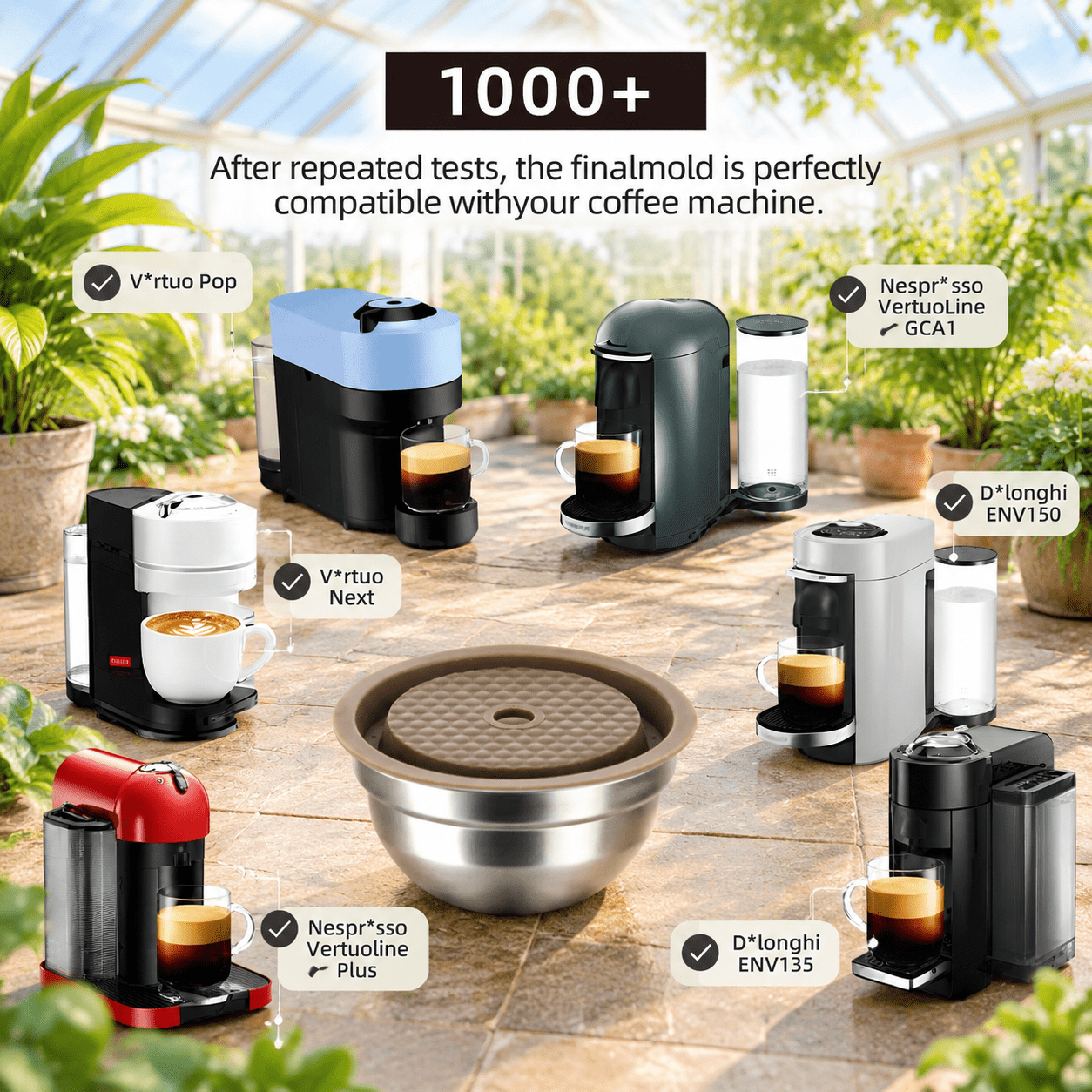 230ml+1 Tamper Stainless Steel Reusable Coffee Pods with Silicone Lid ...
