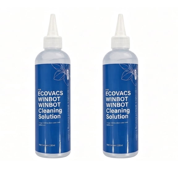 230ml Window Cleaning - Compatible For ECOVACS Winbot W3/W2S/W2 PRO/W1/MINI Series - Streak-Free Glass Cleaner Fluid Low-Foam Non-Corrosive Robot Window Washer Liquid For Glass, Mirrors, Tiles