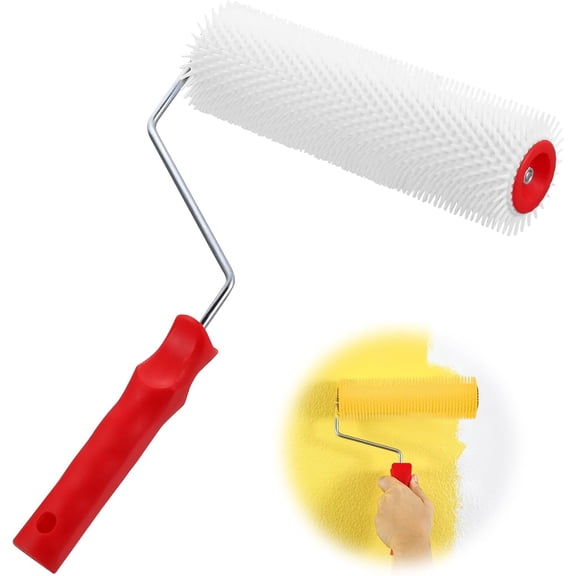 230mm Spiked Roller Self Levelling Compound Tools, 15mm Teeth, Flooring Aeration Roller Brush Screeding Compound Tools (9 Inch, Teeth 3/5 Inch)