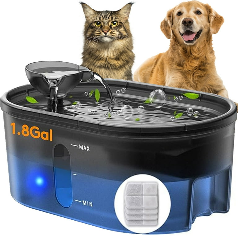 230oz 7L Dog Water Fountain Ultra Large Wide Pet Fountain BPA Free Cat Fountain with 4 Pack Filters Smart LED Pump Great for Large Dogs Cats Multi Pet Home Walmart