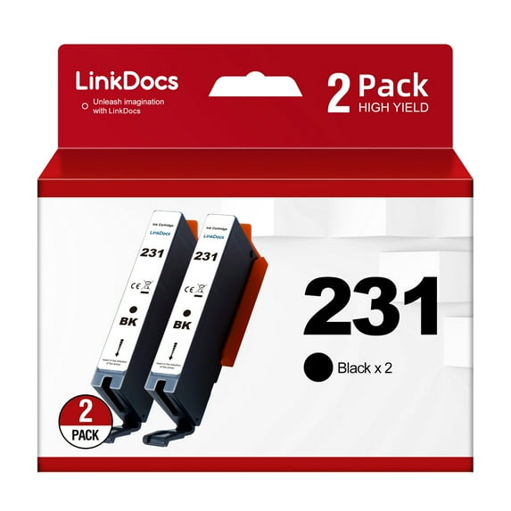 231 Black Ink Cartridge Replacement for Canon CLI-231 BK Ink Cartridges to use with PIXMA TS8820 Printer 2 Pack
