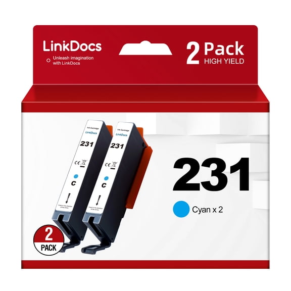 231 Cyan Ink Cartridge Replacement for Canon CLI-231 C Ink Cartridges to use with PIXMA TS8820 Printer 2 Pack