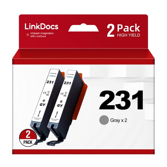 231 Gray Ink Cartridge Replacement for Canon CLI-231 GY Ink Cartridges to use with PIXMA TS8820 Printer 2 Pack