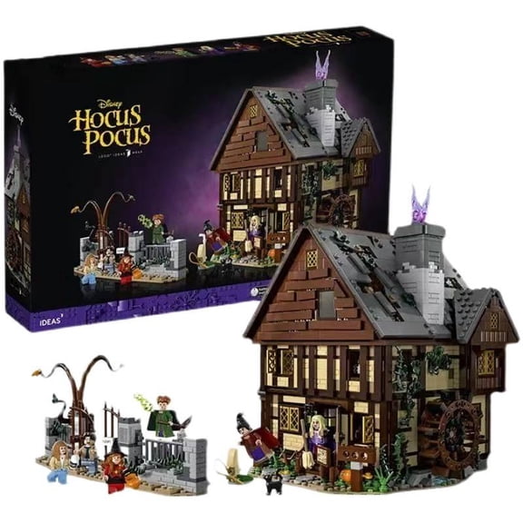 2316PCS Magic Witch Cottage Building Blocks, Medieval Halloween Town House Collectible Brick Model with Witch Minifigures