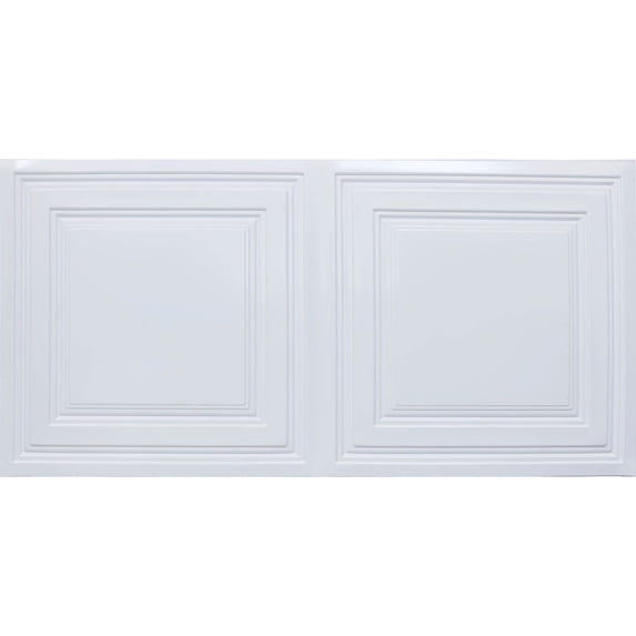 232-Economy 2 ft. x 4 ft. PVC Lay-in Ceiling Tile in Plain White (80 Sq.ft / Pack) - 10 Pieces