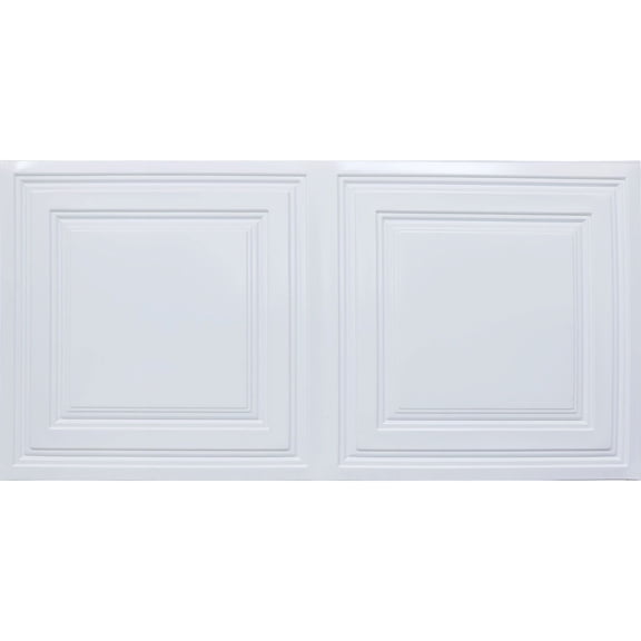232-Economy 2 ft. x 4 ft. PVC Lay-in Ceiling Tile in Plain White (80 Sq.ft / Pack) - 10 Pieces