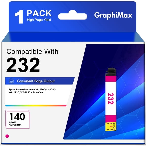 232 Ink Cartridge Magenta compatible for Epson Expression Home XP-4200 XP-4205 WorkForce WF-2930 WF-2950 Printer (1 Pack)