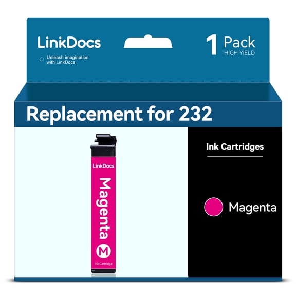 LinkDocs Ink Replacement for Epson 232 ink cartridge 232XL T232 T232xl M work for Expression Home XP-4200 XP-4205 Workforce WF-2950 WF-2930 Printer（Magenta 1pack）